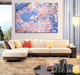 樱花时尚装饰画客厅寿司料理店餐厅挂画现代无框画单联壁画日式风