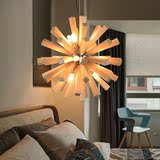 艺术创意灯具北欧个性蒲公英灯餐厅客厅卧室简约实木吊灯雪绒花