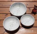 日本进口陶瓷餐具 美浓烧白绘变樱花4.8 5.5 6.5 8.0钵碗饭碗菜盘