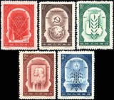 新中国纪念邮票套票 纪44 1957年十月革命四十周年5全新 全品