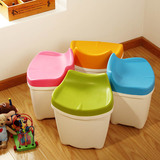 台湾彩色收纳凳子 加厚储物凳塑料椅子换鞋凳儿童玩具整理箱米箱