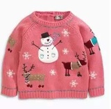 next英国正品代购女童圣诞老人针织衫毛衣