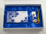中国风特色青花瓷U盘名片盒礼品套装 创意实用外事出国送老外礼物