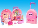 新款梦幻芭比娃娃甜甜屋套装大礼盒拉杆旅行箱娃娃家具过家家玩具