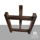 自然元素实木大板支架原木三角架餐桌脚架原木大板桌腿花梨木支架