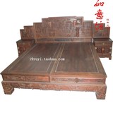红木红酸枝明清仿古古典家具休闲床 床头柜1.8米实木双人床三件套