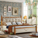 卧室家具地中海风格床公主床 1.8米软靠床 储物高箱床 实木床特价