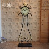 漫邸欧式铁艺创意立式钟表/艺术复古大号落地钟/个性客厅装饰立钟