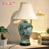 欧式台灯饰彩绘花鸟陶瓷家居时尚创意简约客厅卧室书房装饰台灯具