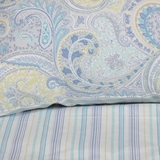 纯棉贡缎床品  美国乡村风格，佩斯利蓝色 单独被套 床单