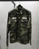 一毫子香港潮店 MUSIUM 16夏 男装 军事迷彩拼接长袖衬衫80014