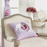 布艺家居绣花窗帘粉紫色女王纯棉贴布绣创意靠枕80后时尚抱枕