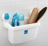 包邮韩国强力吸盘放梳子收纳桶牙筒牙膏牙刷架浴室挂架壁挂置物盒