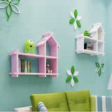 儿童房墙壁装饰烤漆隔板墙上置物架挂创意小房子书架壁柜搁板格子