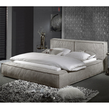 现代简约布床可拆洗布艺床榻榻米床储物软床气动布床1.8米双人床