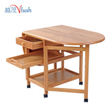 出口实木书餐桌椅品质奢华型折叠原木户型现代简约长方形组装饭桌
