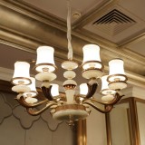 新款高端玉石欧式全铜吊灯 新古典LED餐厅卧室客厅灯 后现代灯具