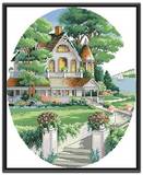 夕。绣▍十字绣图纸打印 Dim 3874 Lovely Victorian home