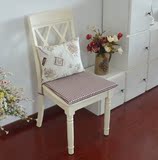 美式印染格子款系带3cm厚度海绵椅垫/椅坐垫/餐椅垫/坐垫套可定做