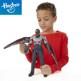 孩之宝美国队长儿童玩具可动变形CW英雄系列语音电能公仔猎鹰6178
