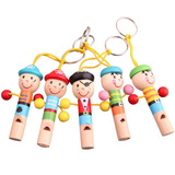 木制卡通/海盗小口哨 益智玩具 可挂式钥匙扣 儿童吹奏乐器玩具