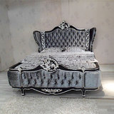 特价欧式床 双人床1.8米 新古典简约实木雕刻布艺床 奢华卧室家具