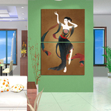 蓝图 竖式人物壁画 客厅酒店宾馆背景墙装饰画 玄关走廊挂画 舞