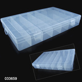 冲钻大号28格透明塑料收纳盒长方形盒子多格可拆卸有盖元件首饰盒