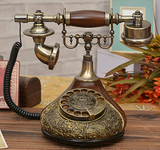欧式树脂高档摆设电话机仿古复古电话机老式电话机座机旋转拨盘