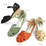 日本代购  BATH COULEUR VARIE可以机洗 萝莉 坡跟女凉鞋