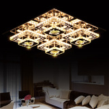 客厅水晶灯正方长方形大气简约创意变色卧室餐厅灯具led吸顶灯