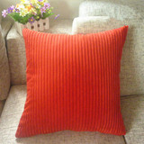 定制大号红色婚庆灯芯绒抱枕条纹长方形靠垫沙发靠枕6065含芯
