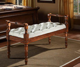 欧式实木床尾凳皮质换床边凳卧室白色长凳床榻换鞋凳贵妃椅凳韩式