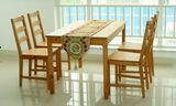 全实木餐桌餐椅组合餐厅餐桌椅一桌四椅宜家厂家直销 三色可选