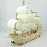 组装木质舰船模型手工diy拼装木头仿真中国帆船玩具舰艇船舶模型