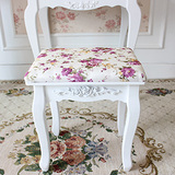 简约白色韩式田园现代化妆凳欧式美式 梳妆凳子实木包邮象牙白