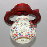 新中式仿古典吸顶灯景德镇陶瓷灯门厅中国风玄关灯具过道灯阳台灯