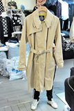 韩国东大门代购男士新款中长款薄风衣商务绅士英伦系带外套