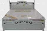 欧式床 白色实木雕花床 1.5橡木1.8米双人床 简约现代板式床