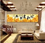 金色牡丹家和万事兴装饰画酒店客厅现代无框画壁画背景墙画挂画