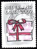 荷兰信销邮票 2009年 卡通 圣诞节专题：礼物 雪花 灰色 1枚