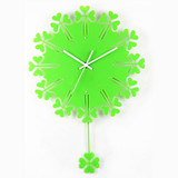 挂钟个性卧室绿色挂钟时尚创意挂表田园客厅时钟静音钟表挂钟中式