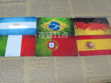 阿根廷巴西德国西班牙法国意大利葡萄牙球迷用品国旗色卡贴贴纸