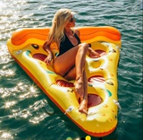 包邮 水上充气披萨浮床浮排气垫浮板床水上浮岛漂流游泳成人