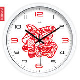 创意中式艺术吉祥福喜庆中国风客厅钟表时钟挂钟静音石英钟109