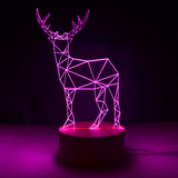 小鹿 LED灯 3D创意光感灯 护小夜灯具眼灯 毕业生日礼物