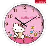 飞淘 创意可爱hello kitty卡通钟表 挂钟 婴儿房卧室超静音 挂表