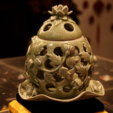 泰国 陶瓷 香熏炉 蜡烛 冰裂纹 泰国进口 家居 佛堂