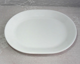 美国康宁耐热玻璃餐具 纯白色大椭圆鱼盘(611)专柜正品