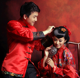 秀禾服 古装服装红色结婚男女服装 民国中式服装 中式婚礼秀和服